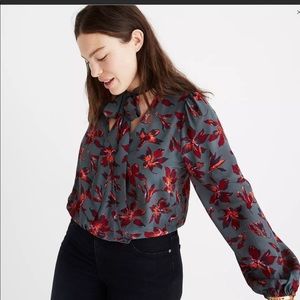 Madewell silk wrap top